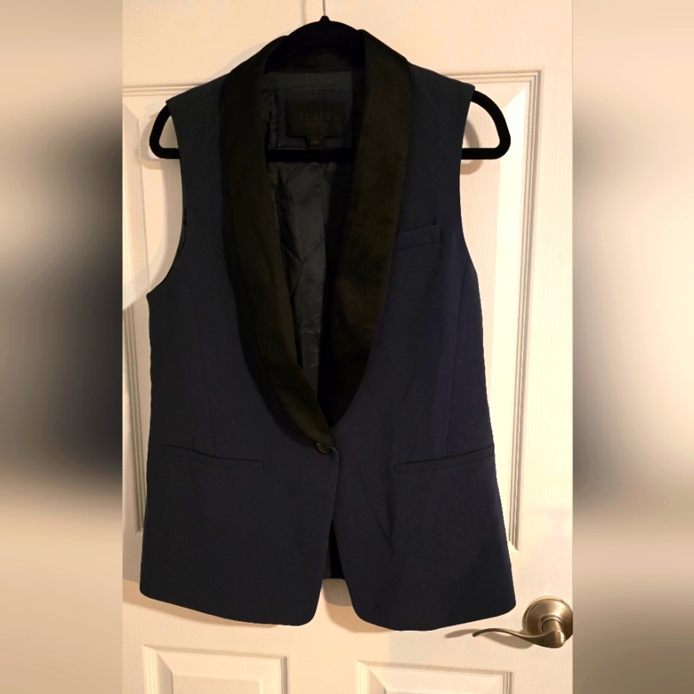 J.CREW Collection. Darker blue Tuxedo Vest Size 10